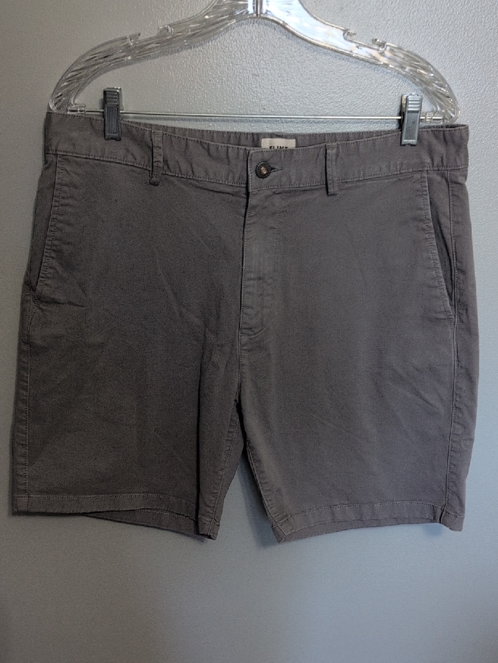 Casual Flat Front Men's Shorts in Charcoal Gray W34